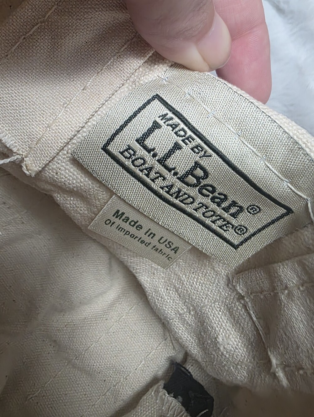 Vintage L.L.Bean Mini BOAT AND TOTE lawn chair Canvas Bag USA White Blue - Picture 4 of 11